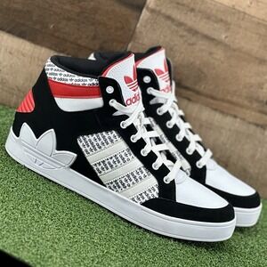 adidas Hard Court High Logo Distortion - White Lush Red - Size 10 Men's (FW5710)